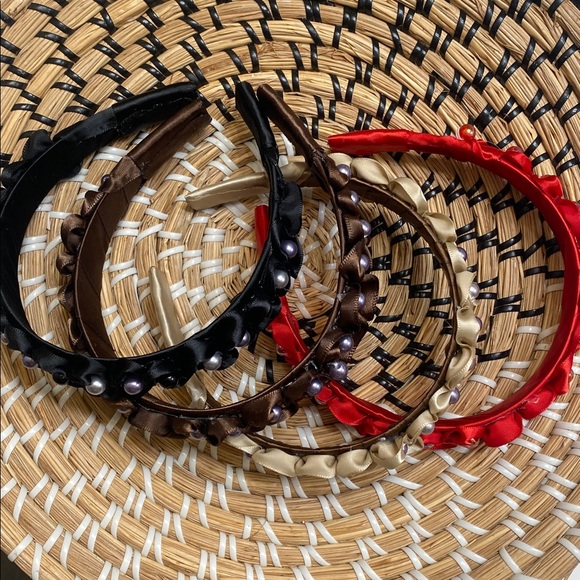 Hand Crafted Satin Beaded Headbands - Picture 2 of 6